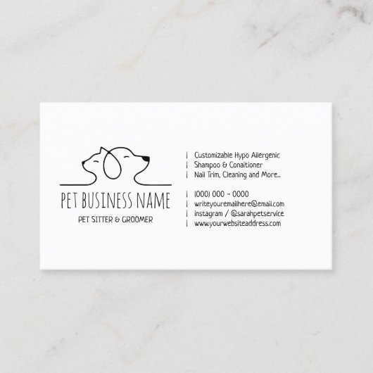 Dierlijke logo van Petsitter Visitekaartje (Voorkant)