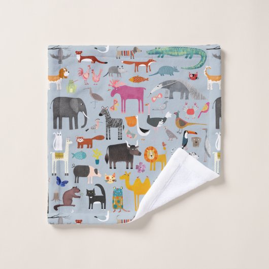 Dierlijke Menagerie Bad Handdoek (Wasdoekje)