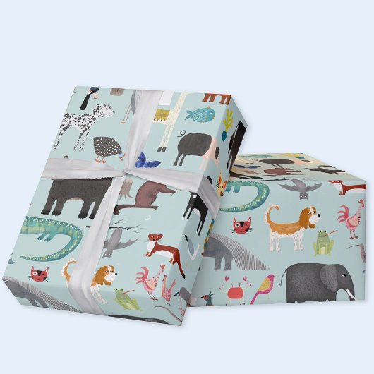 Dierlijke Menagerie Cadeaupapier