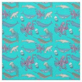 Dierlijke Oceaan Patroon Achtergrond Stof