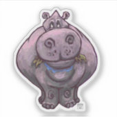 Dierlijke parade Hippopotamus Silhouette Sticker (Voorkant)