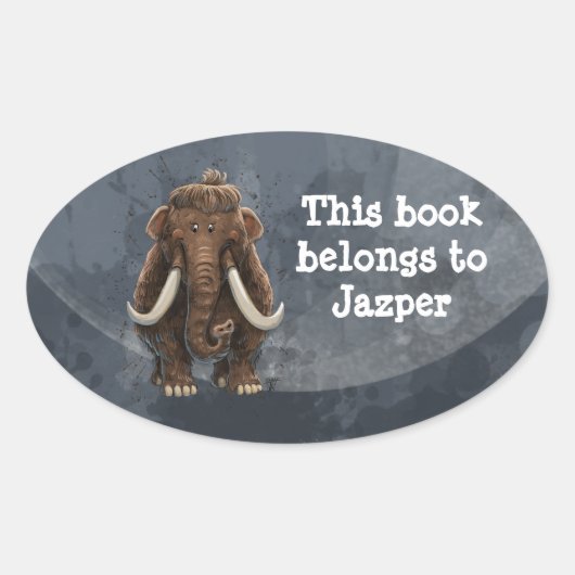 Dierlijke parade Mastodon Ovale Sticker (Voorkant)