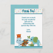 Dierlijke parade-oerwoud Hartelijk dank, 3,5-inch Bedankkaart (Voorkant / Achterkant)