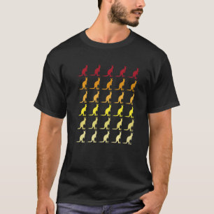Dierlijke patronen van de Kangaroo Retro T-shirt