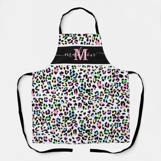 Dierlijke printkaart Chic Monogram Schort (Voorkant)