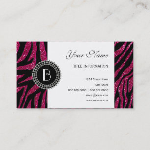 Dierlijke printpatronen Glitter Zebra Pattern en M Visitekaartje