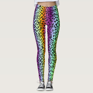 Dierlijke regenboogdruk leggings