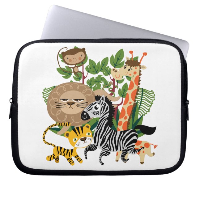 Dierlijke Safari Laptop Sleeve (Voorkant)