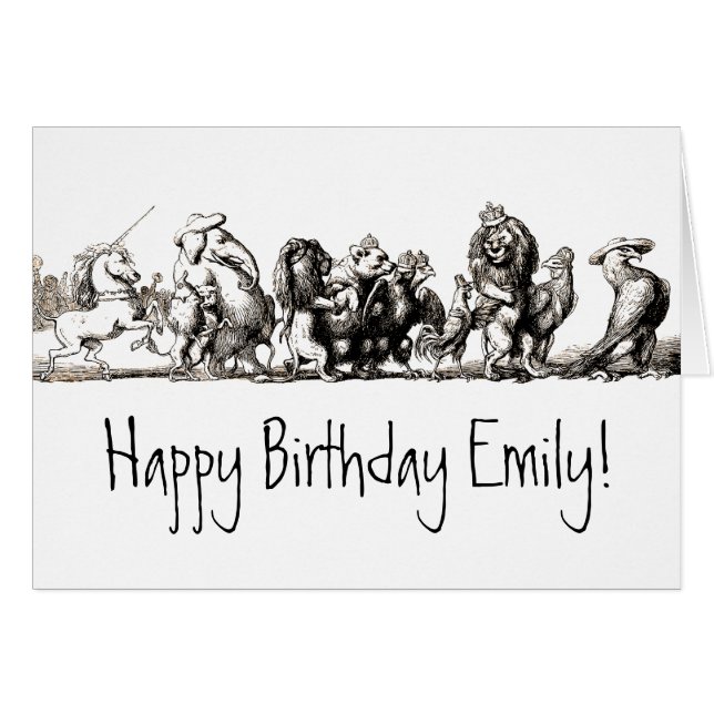 Dierlijke Schattigee Kunst Eenhoorn Olifant Lion Z (Voorkant Horizontaal)