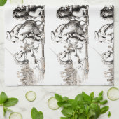 Dierlijke Schattigee Kunst Eenhoorn Olifant Lion Z Theedoek (Gevouwen)