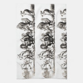 Dierlijke Schattigee Kunst Eenhoorn Olifant Lion Z Theedoek (Verticaal)