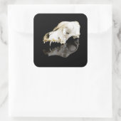 Dierlijke schedel vierkante sticker (Tas)