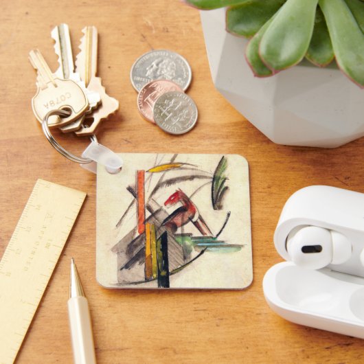 Dierlijke van Franz Marc,  expressionistische kuns Sleutelhanger (Bureau)