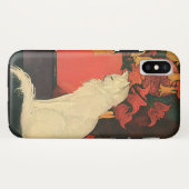 Dierlijke vintage, Elegante witte kat, Herfstbloem Case-Mate iPhone Case (Achterkant (horizontaal))
