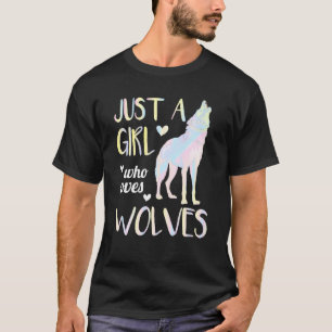 Dierlijke vrouwen die alleen een meisje met een wo t-shirt