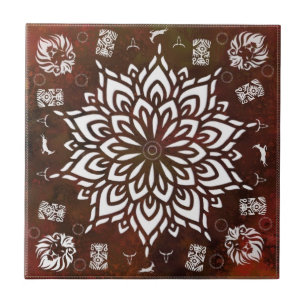 Dierlijke wereld - Wilde dieren - Bruin Tegeltje