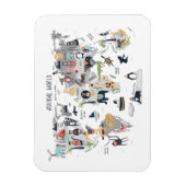 Dierlijke Wereldkaart Magneet (Verticaal)