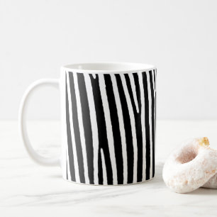 Dierlijke zebra afdruk, zwart-witte strepen. koffiemok