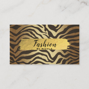 Dierlijke zebraprint huid glam moderne visitekaartje