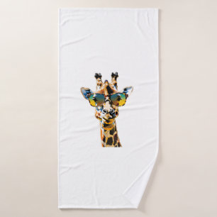 Dierlijke zonnebril giraffe met zonnebril badhanddoek