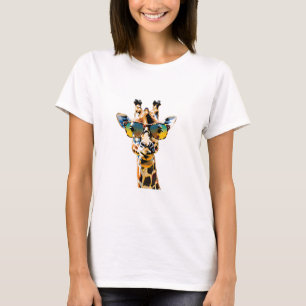 Dierlijke zonnebril giraffe met zonnebril t-shirt
