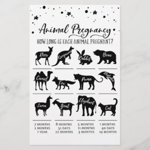 Dierlijke Zwangerschap met Answers Baby shower Gam