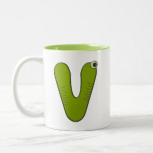 diermonogram - V Tweekleurige Koffiemok