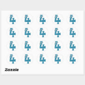 Diernummer 4 ronde sticker (Vel)
