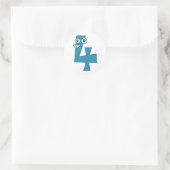 Diernummer 4 ronde sticker (Tas)