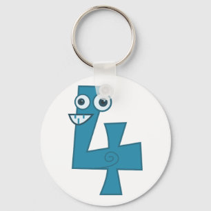 Diernummer 4 sleutelhanger