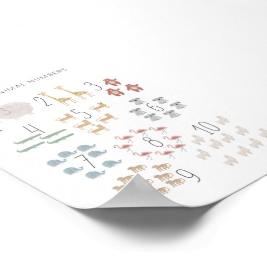 Diernummers educatieve print (Hoek)