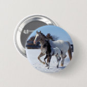 Dierpaarden Wintersneeuw Vredesliefhebber Ronde Button 5,7 Cm (Voorkant /achterkant)