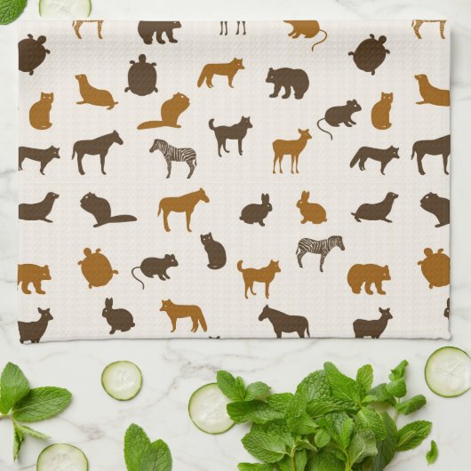 Dierpatroon 1 theedoek (Gevouwen)