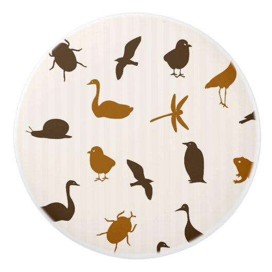 Dierpatroon 2 keramische knop (Voorkant)