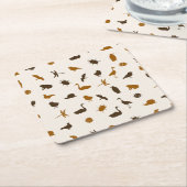 Dierpatroon 2 vierkante kartonnen onderzetter (Schuin)