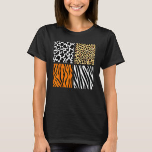 Dierpatroon koe tijger luipaard zebra dier t-shirt