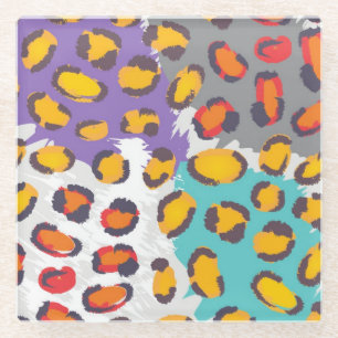 Dierpatroon van wilde dieren glazen onderzetter