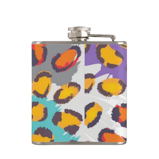 Dierpatroon van wilde dieren heupfles (Achterkant)