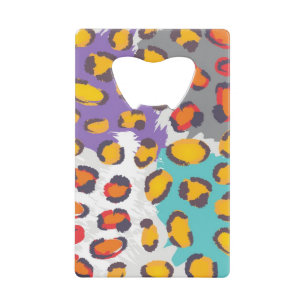 Dierpatroon van wilde dieren kredietkaart flessenopener