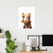 Dierportret van kamelwoestijn poster (Thuiskantoor)