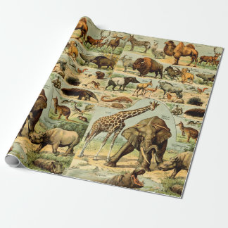 Dierprint Afrikaanse dieren in vintage-stijl Cadeaupapier
