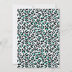 Dierprint Blauwe Vlekken Turquoise Roze Nep Zwart Bedankkaart