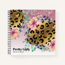 Dierprint Goud Glitter Tekening Niet Pretty Girly