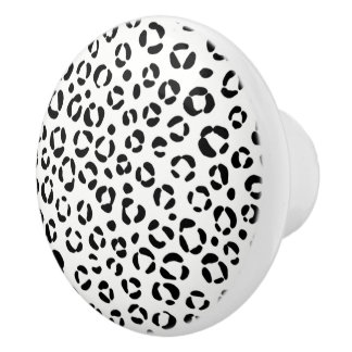 Dierprint in zwart-wit keramische knop