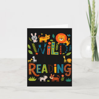 Dierprint leest een boek karakter kinderen dol op kaart