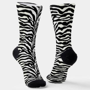 Dierprint, zebra in zwart en wit sokken