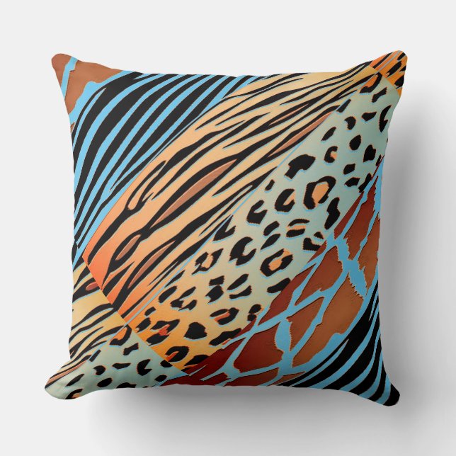  Dierprint zebra streep kussen (Voorkant)