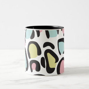Dierprintpatroon uit de jaren 80 tweekleurige koffiemok
