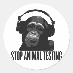 dierproeven stoppen ronde sticker