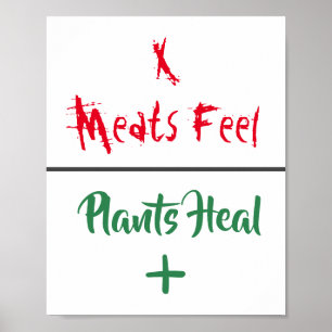 Dierrechten "Vleesvee Planten Heal" Poster